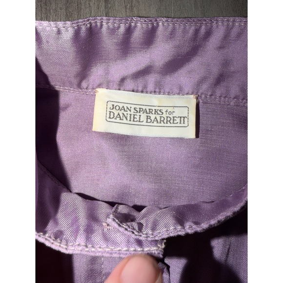 Vintage Joan Sparks for Daniel Barrett Purple Midi Dress 80s ILGWU Made USA G2 - Picture 9 of 13